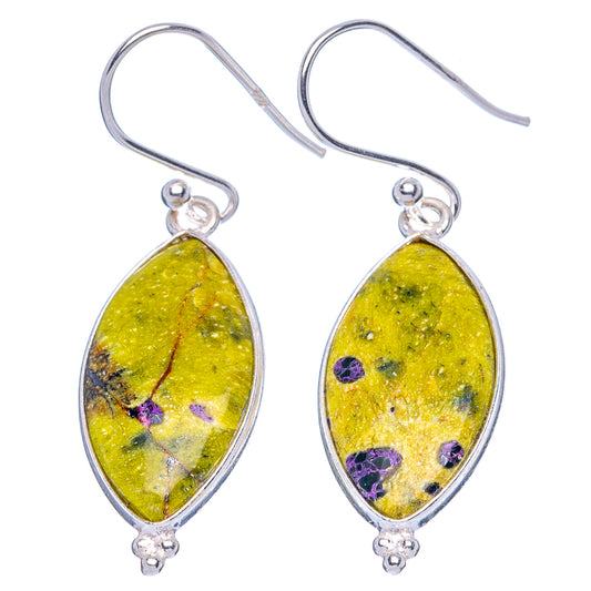 Atlantisite 925 Sterling Silver Earrings 1 5/8" (925 Sterling Silver) E1984