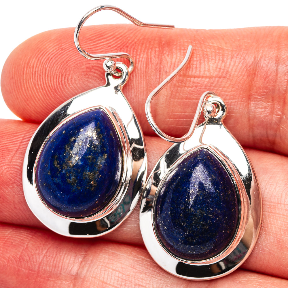 Premium Lapis Lazuli Earrings 1 1/2" (.925 Sterling Silver)