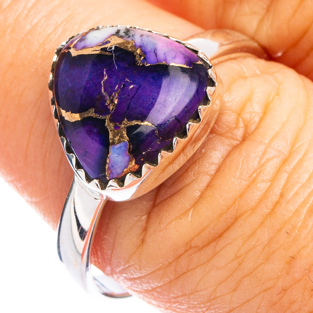 Purple Dahlia Mohave Turquoise Ring Size 9 (.925 Sterling Silver)