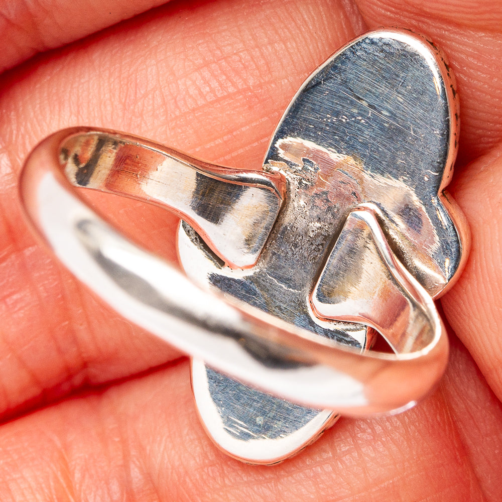 Pink Moonstone Ring Size 8.5 (.925 Sterling Silver)