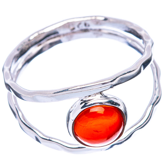 Carnelian Dainty Ring Size 8 (925 Sterling Silver) R5852