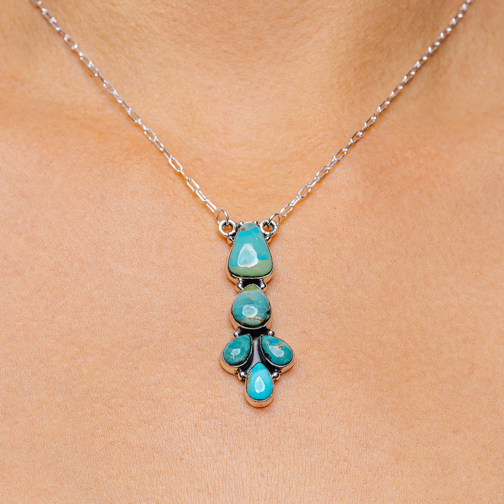 Mojave Turquoise Necklaces 16 to 18" (.925 Sterling Silver)