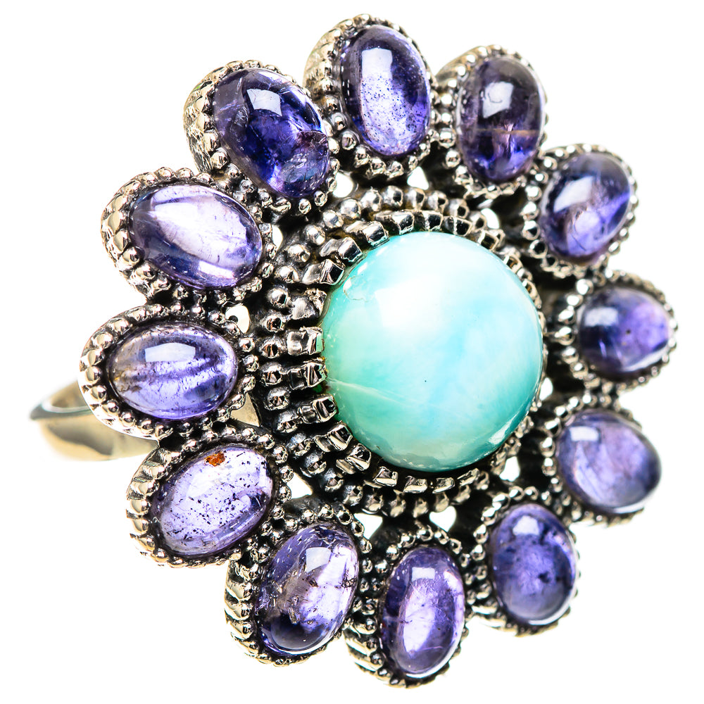 Large Larimar, Tanzanite Ring Size 8.5 (925 Sterling Silver) RING137922