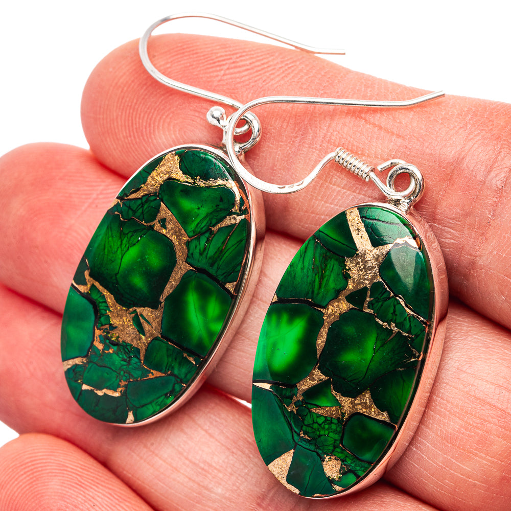 Premium Irish Dahlia Turquoise Earrings 1 7/8" (.925 Sterling Silver)