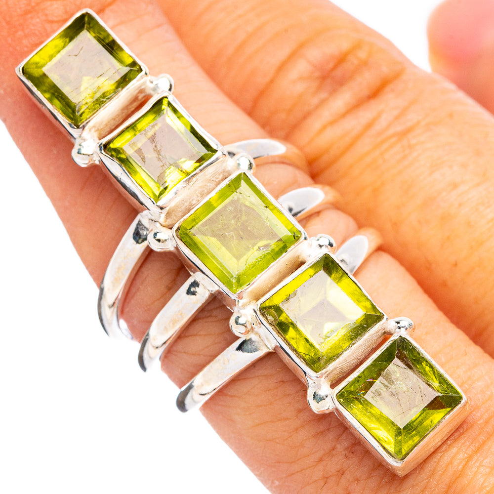 Peridot Ring Size 7.75 (.925 Sterling Silver)