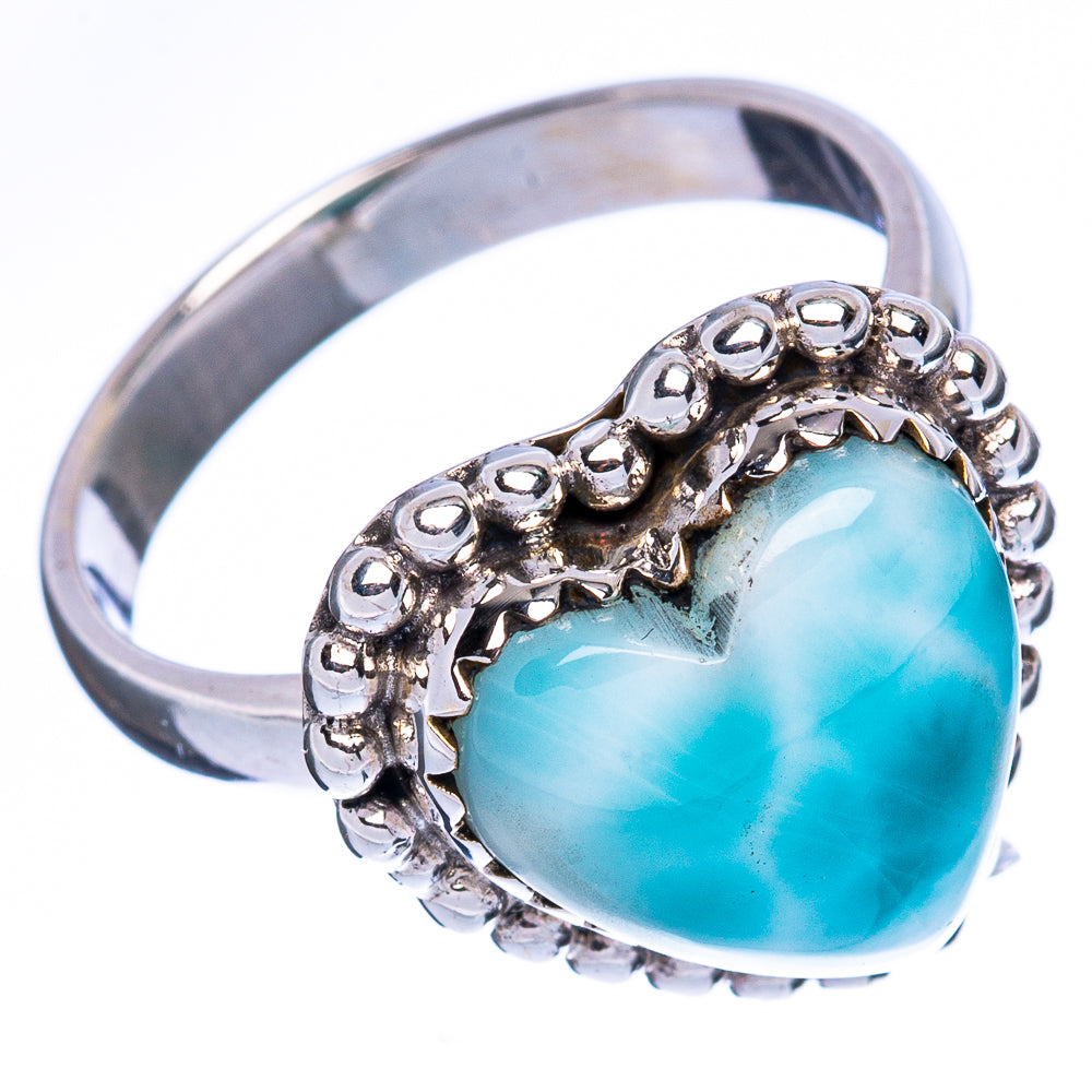 Larimar Heart 925 Sterling Silver Ring Size 7.75 Ana Co R2419