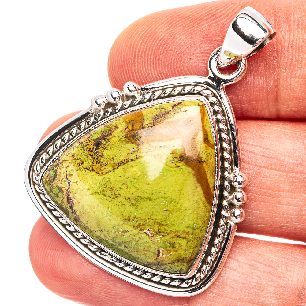 Premium Gaspeite Pendant 1 1/2" (.925 Sterling Silver)