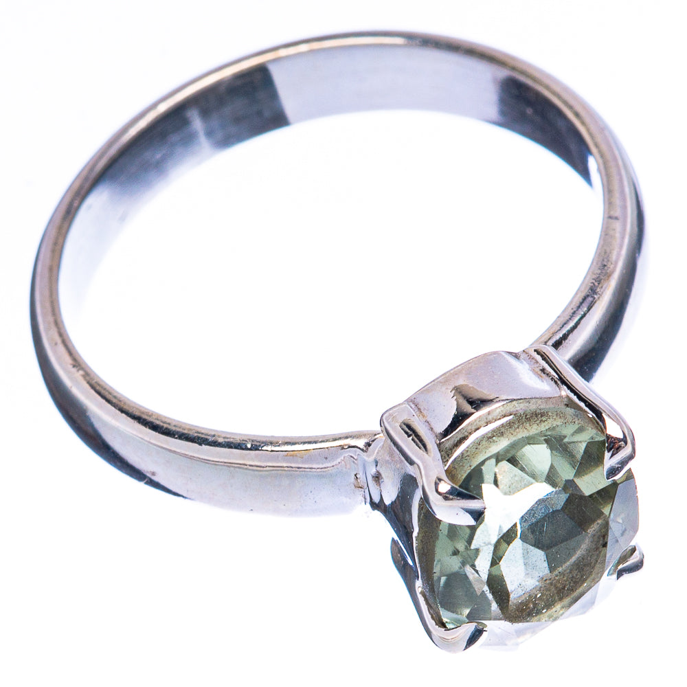 Value Faceted Green Amethyst Ring Size 7 (925 Sterling Silver) R3355