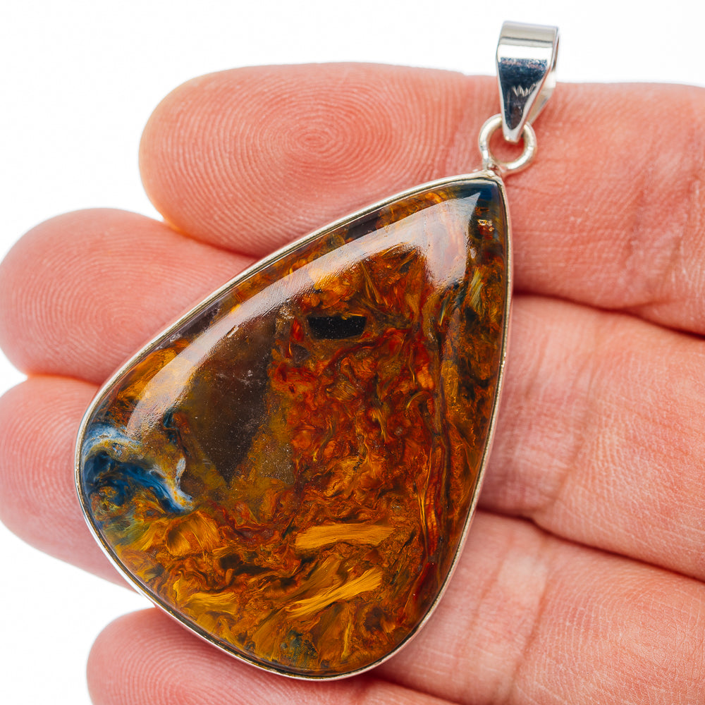 Premium Golden Pietersite Pendant 2 1/8" (.925 Sterling Silver)