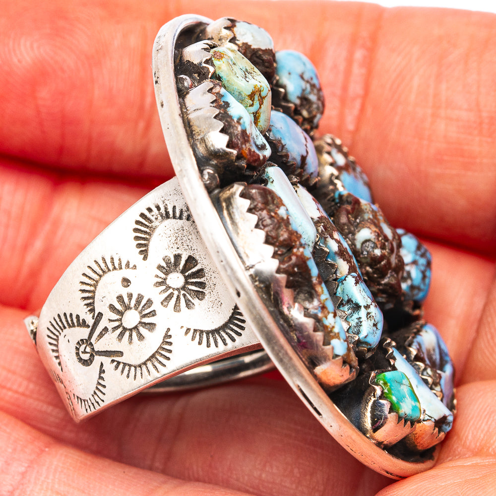 Exclusive Golden Hills Turquoise Ring Size 8 Adjustable (.925 Sterling Silver)