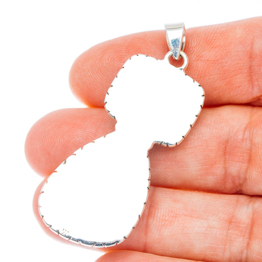 Exclusive Southwestern Style Manassa Turquoise Pendant 2 1/8" (.925 Sterling Silver)