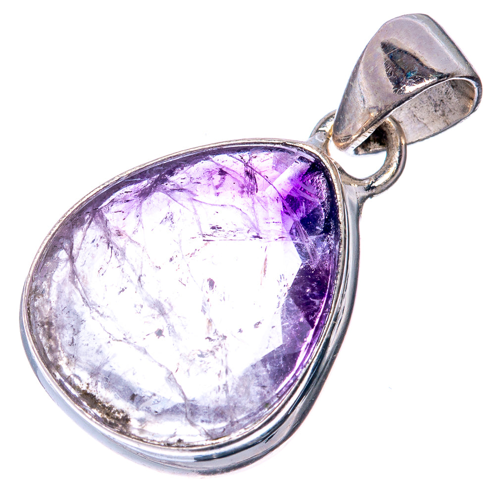 Chevron Amethyst Pendant 1 1/8" (925 Sterling Silver) P40805
