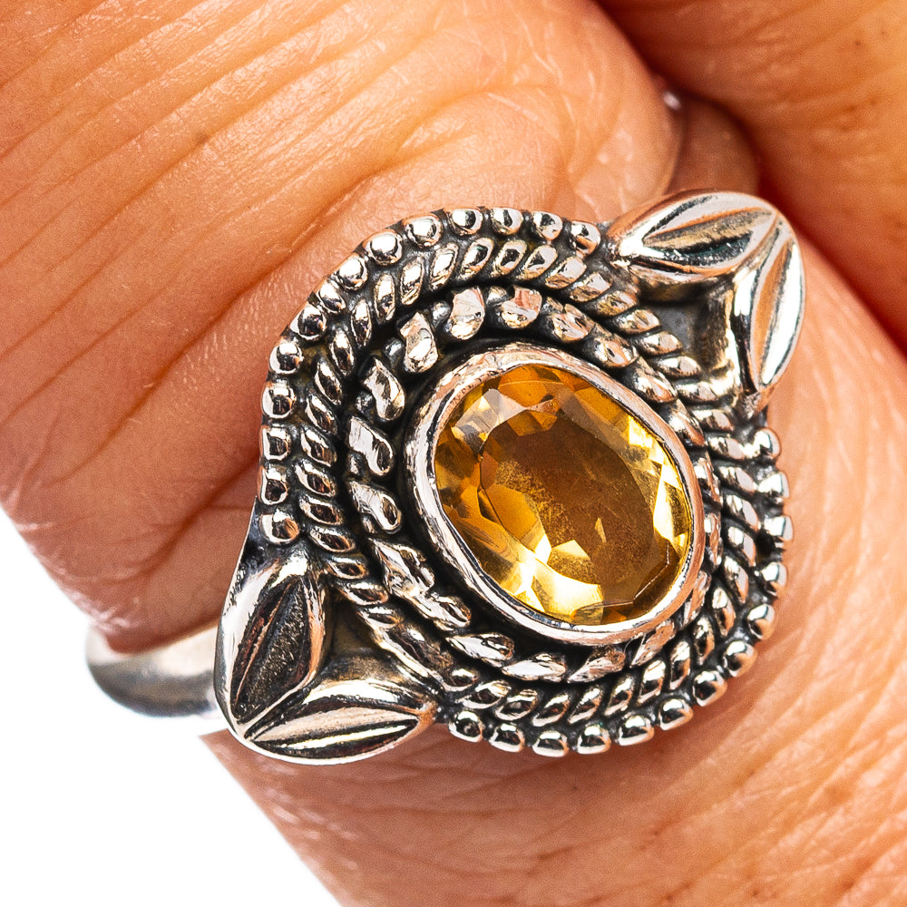 Citrine Ring Size 8 (.925 Sterling Silver)