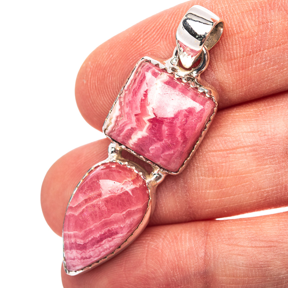 Premium Rhodochrosite Pendant 1 3/4" (.925 Sterling Silver)