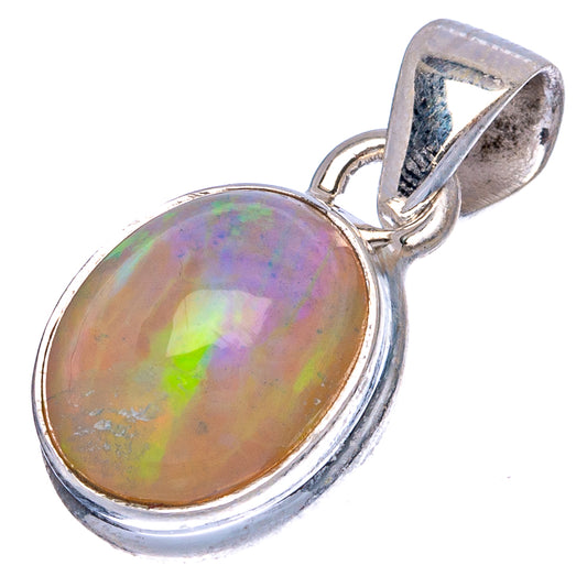 Large Rare Ethiopian Opal Pendant 7/8" (925 Sterling Silver) P43471