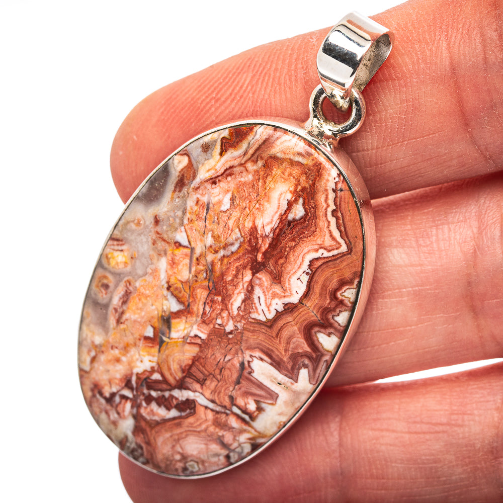 Rosetta Jasper Pendant 2" (.925 Sterling Silver)