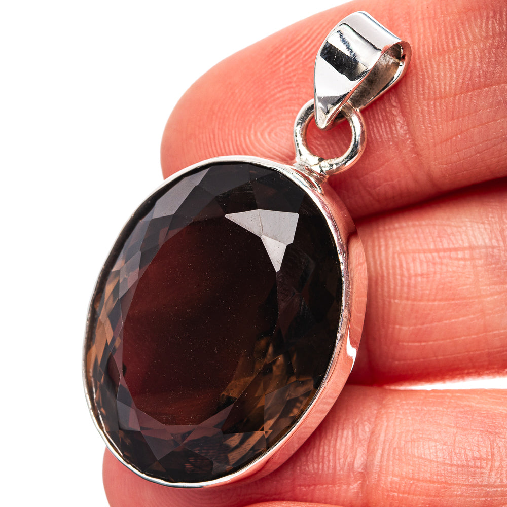 Premium Smoky Quartz Pendant 1 1/2" (.925 Sterling Silver)
