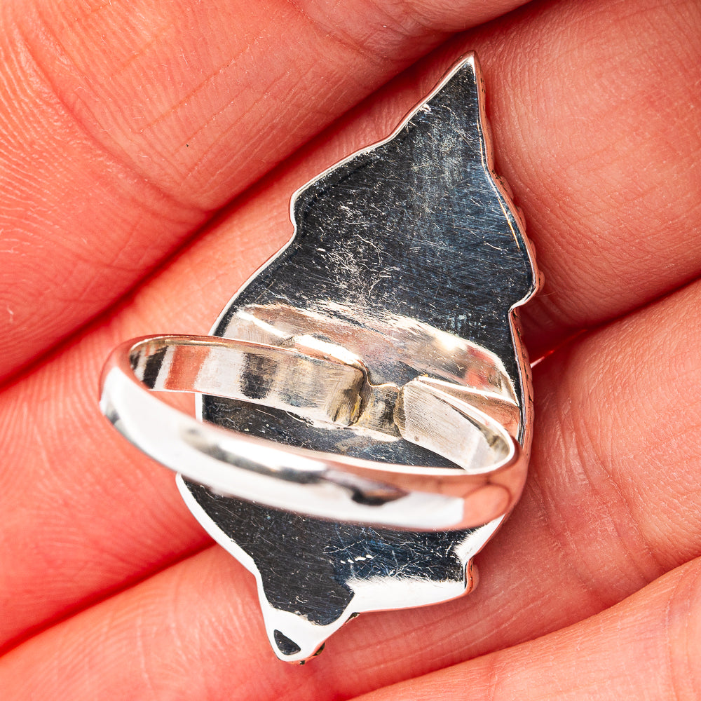 Southwestern Style Mosaic Opal Ring Size 9 Adjustable (.925 Sterling Silver)