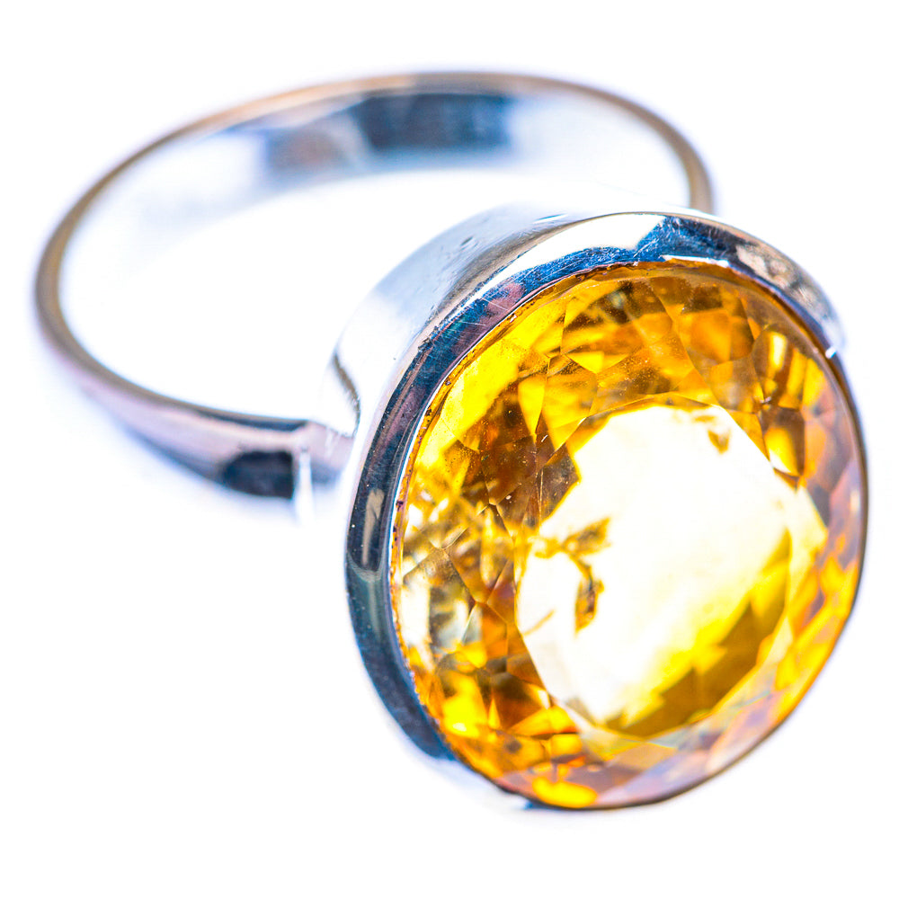 Faceted Citrine Ring Size 7.5 (925 Sterling Silver) RING140122