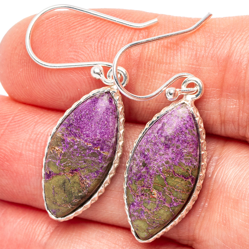 Stichtite Earrings 1 3/8" (.925 Sterling Silver)