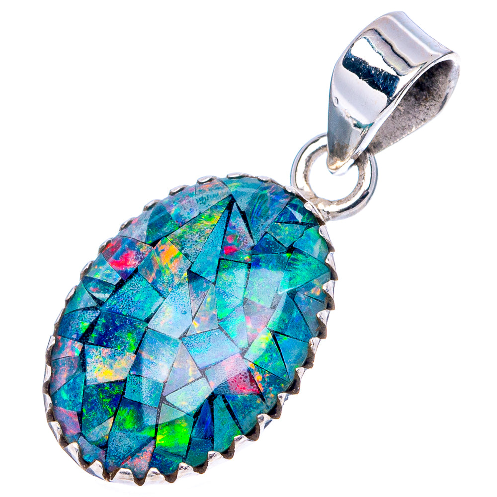 Rare Triplet Opal Pendant 1 1/4" (.925 Sterling Silver)