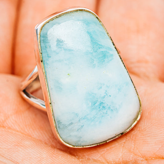 Premium Blue Aragonite Ring Size 10 (.925 Sterling Silver)