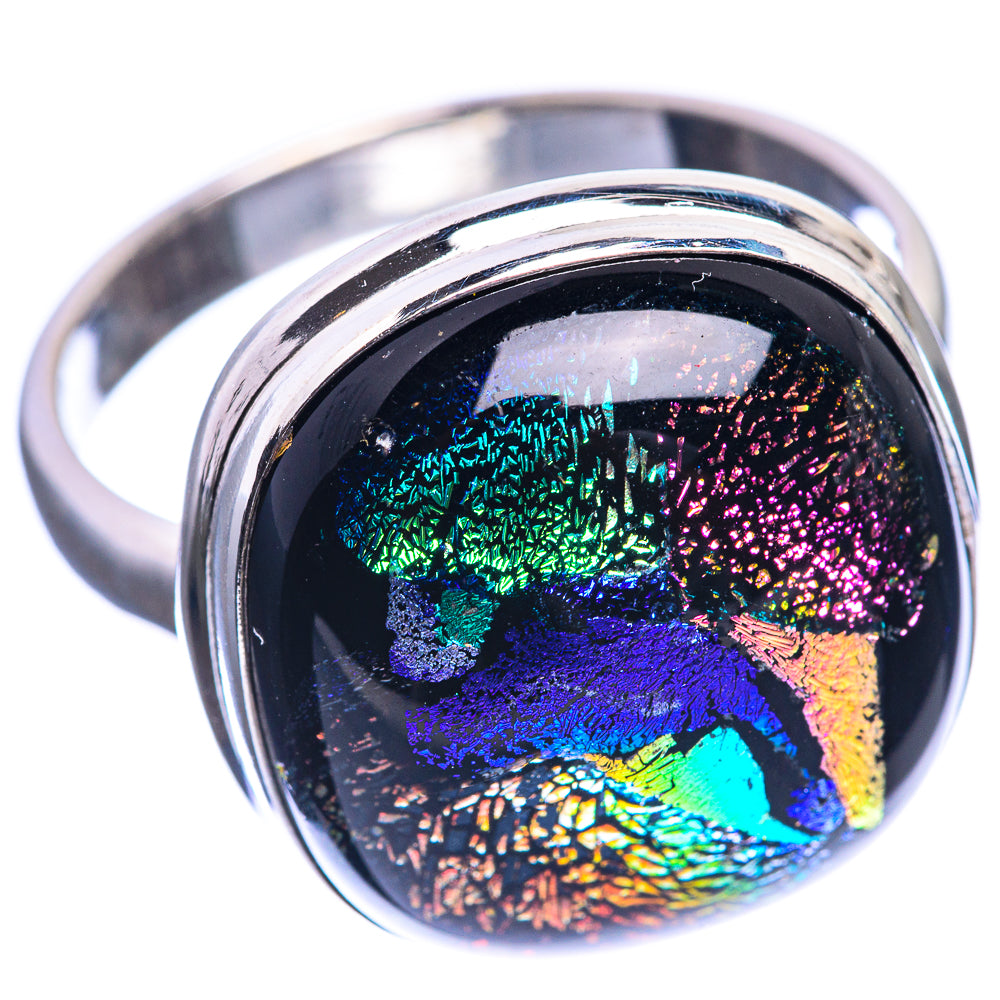 Dichroic Glass 925 Sterling Silver Ring Size 11.5