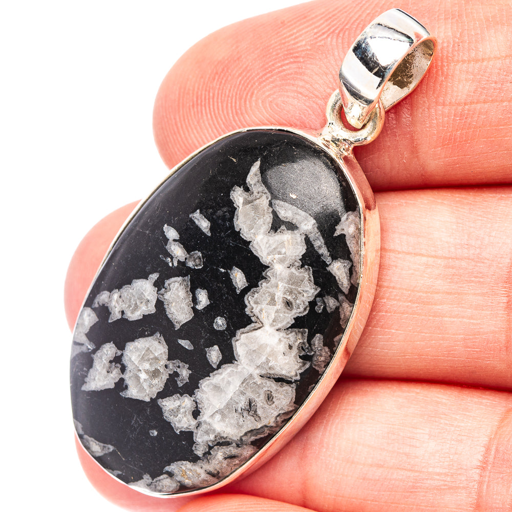 Chrysanthemum Stone Pendant 1 3/4" (.925 Sterling Silver)