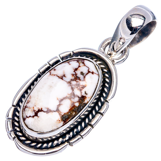 Oval wild horse jasper pendant with rope-edge silver frame, top bail loop