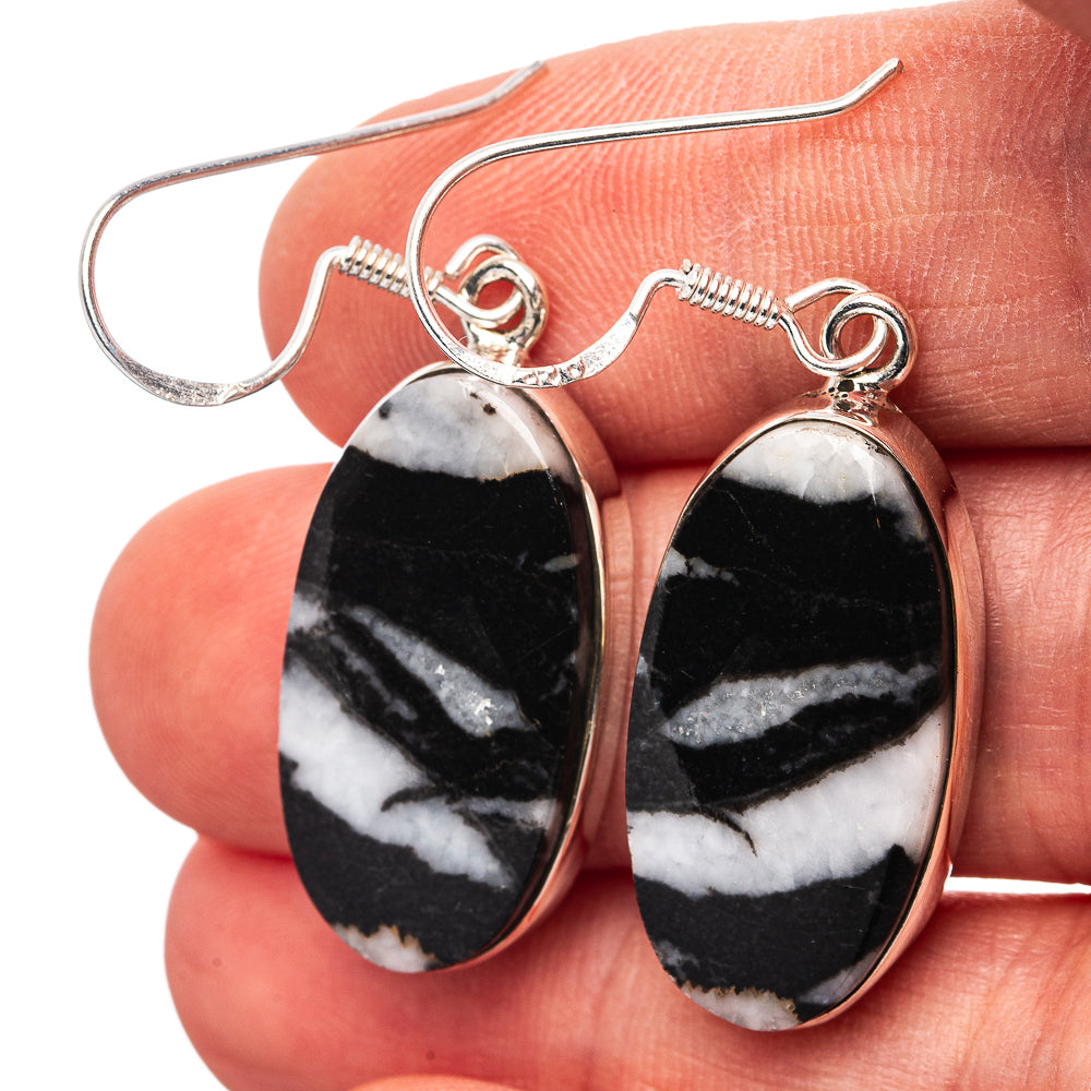 Premium White Buffalo Turquoise Earrings 1 3/4" (.925 Sterling Silver)