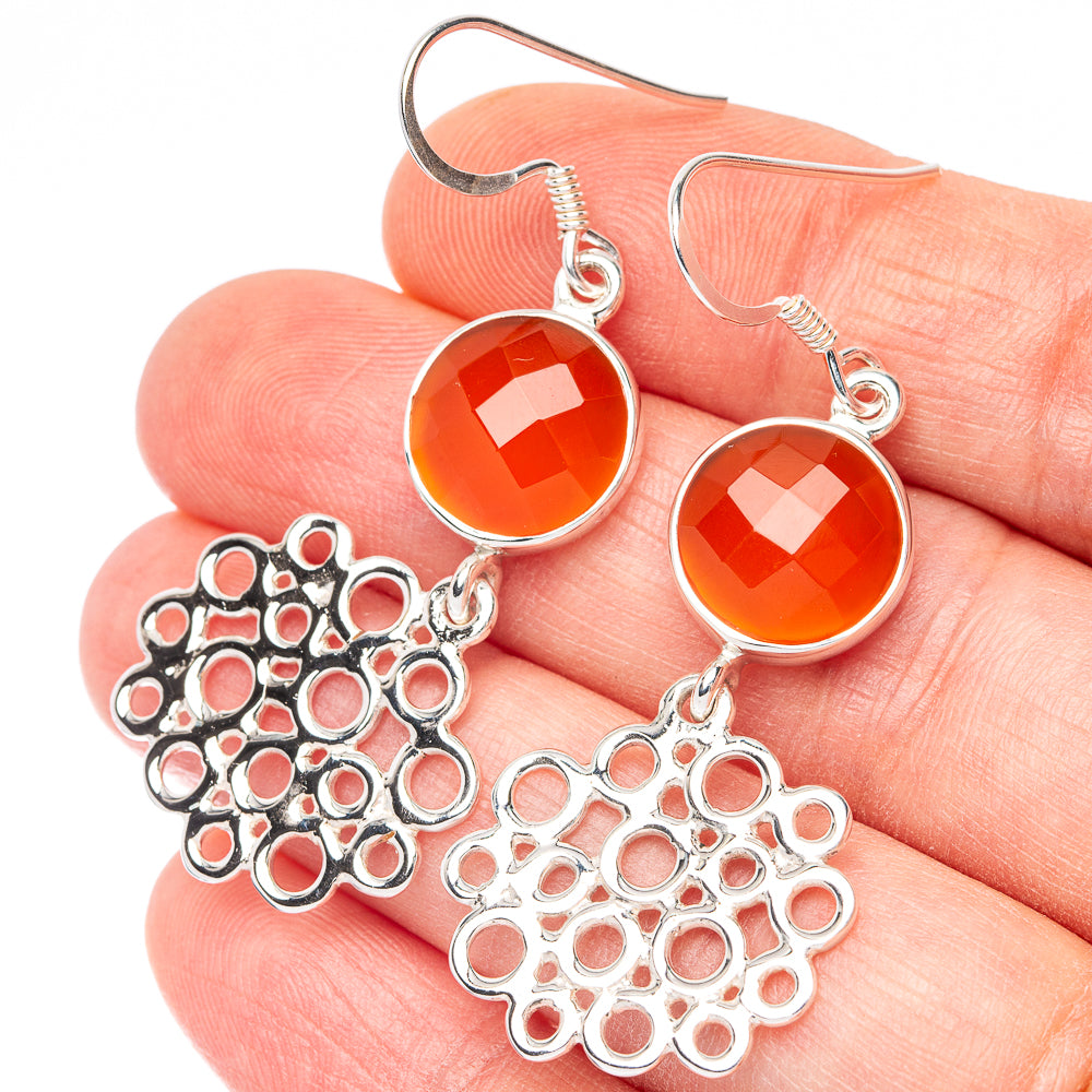 Premium Carnelian Earrings 2 1/8" (925 Sterling Silver) E2531