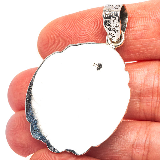 Exclusive Southwestern Style Hubei Turquoise Pendant 1 7/8" (.925 Sterling Silver)