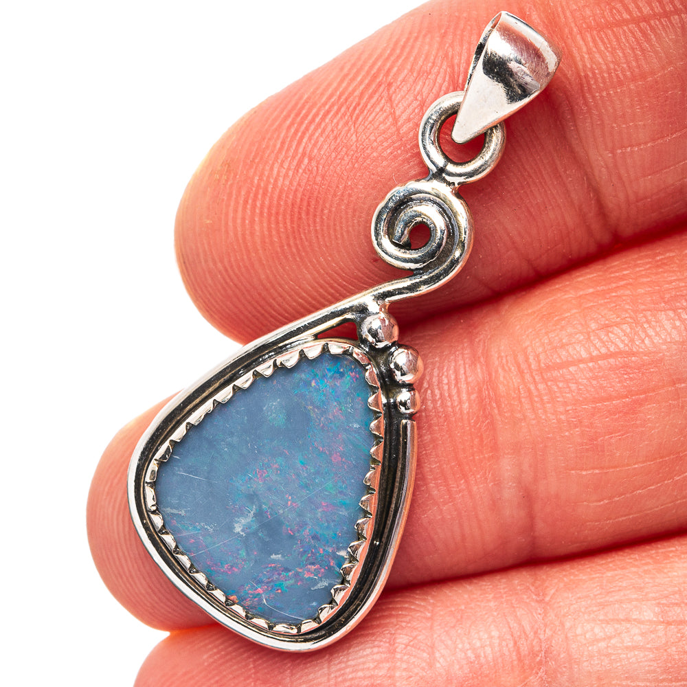 Doublet Opal Pendant 1 1/2" (.925 Sterling Silver)