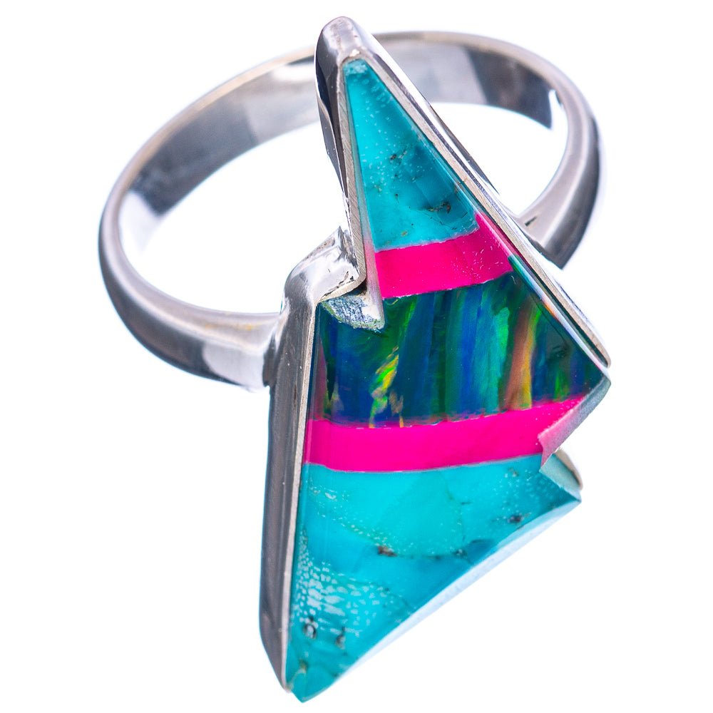 Premium Aura Opal Bolt Ring Size 7.75 (.925 Sterling Silver)
