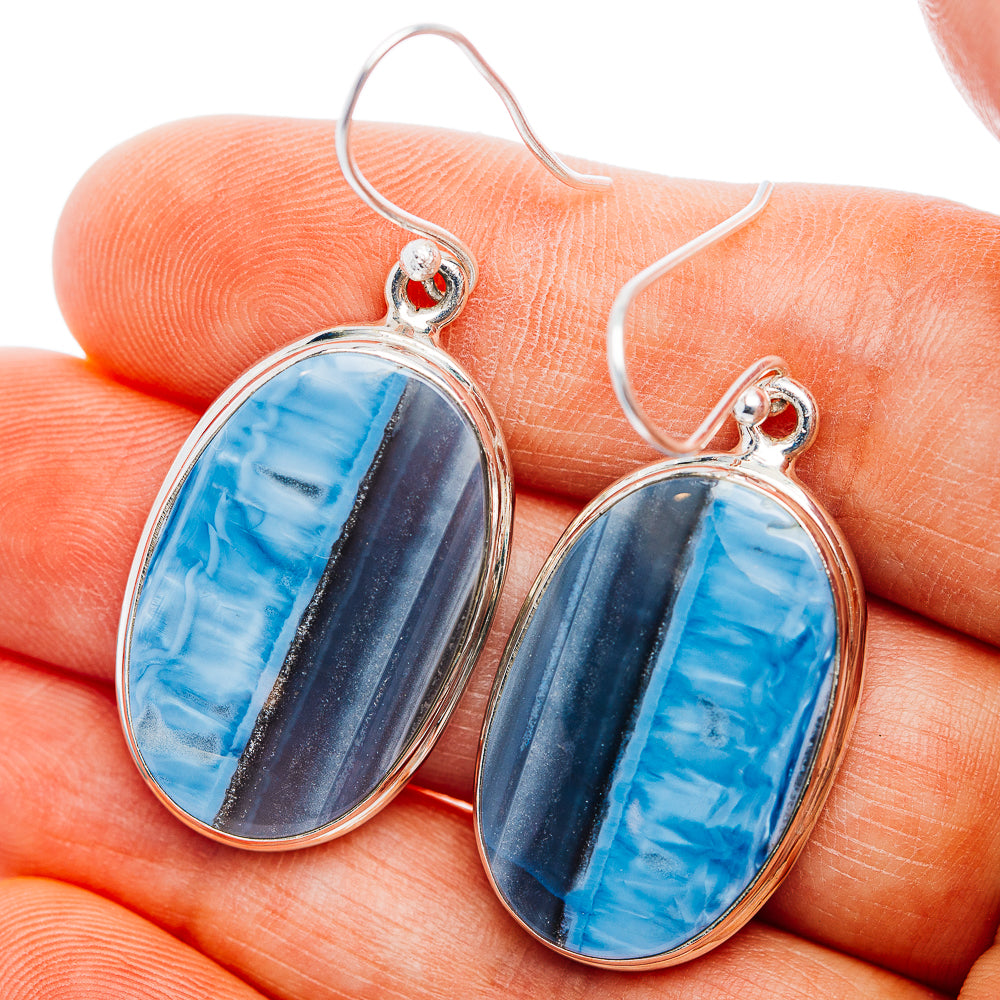 Premium Owyhee Opal Earrings 1 5/8" (.925 Sterling Silver)