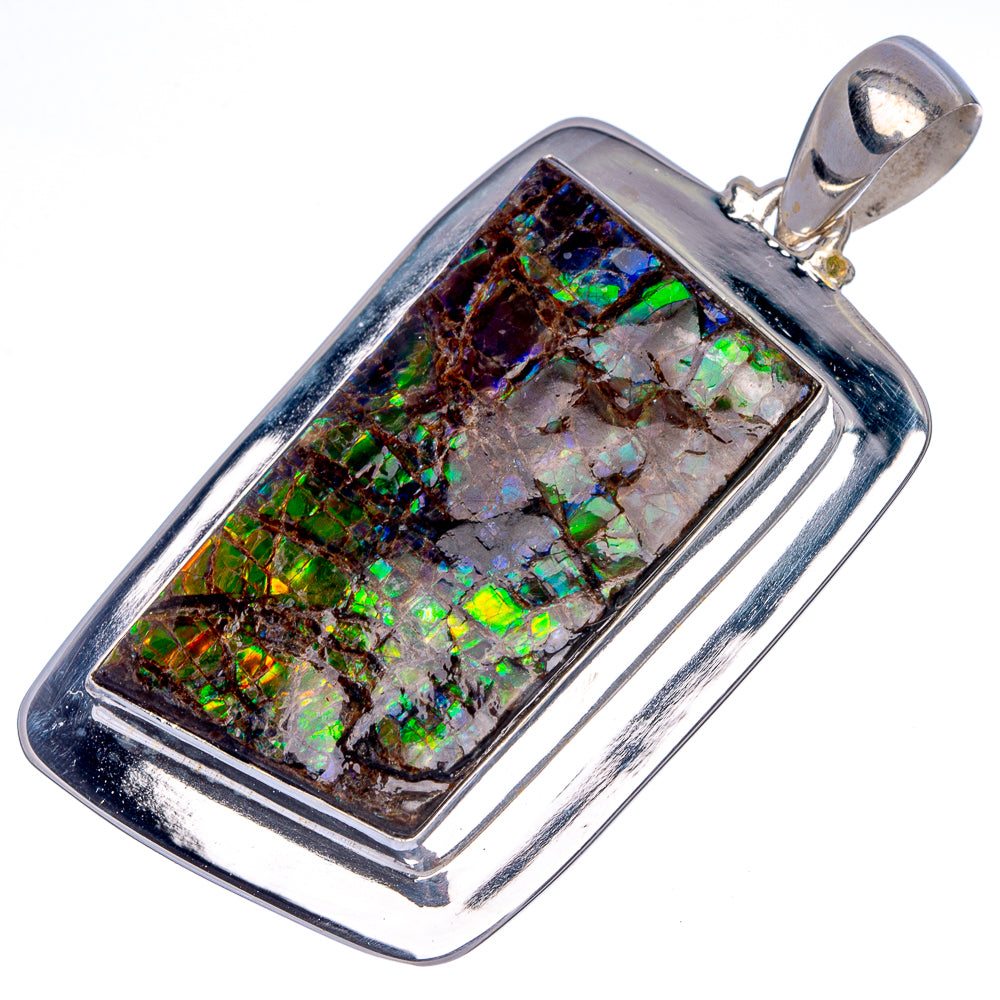Huge Ammolite 2 3/8" Pendant (925 Sterling Silver) P40025