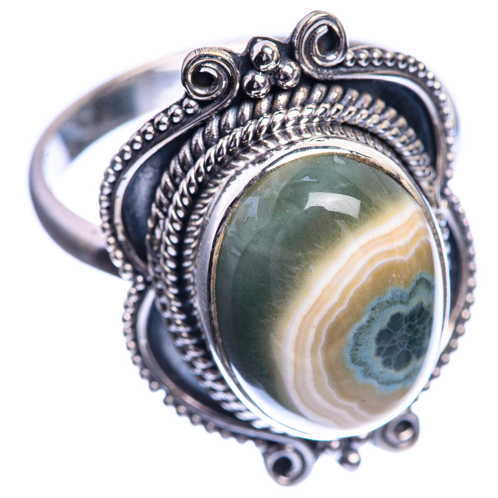 Ocean Jasper 925 Sterling Silver Ring Size 10.75