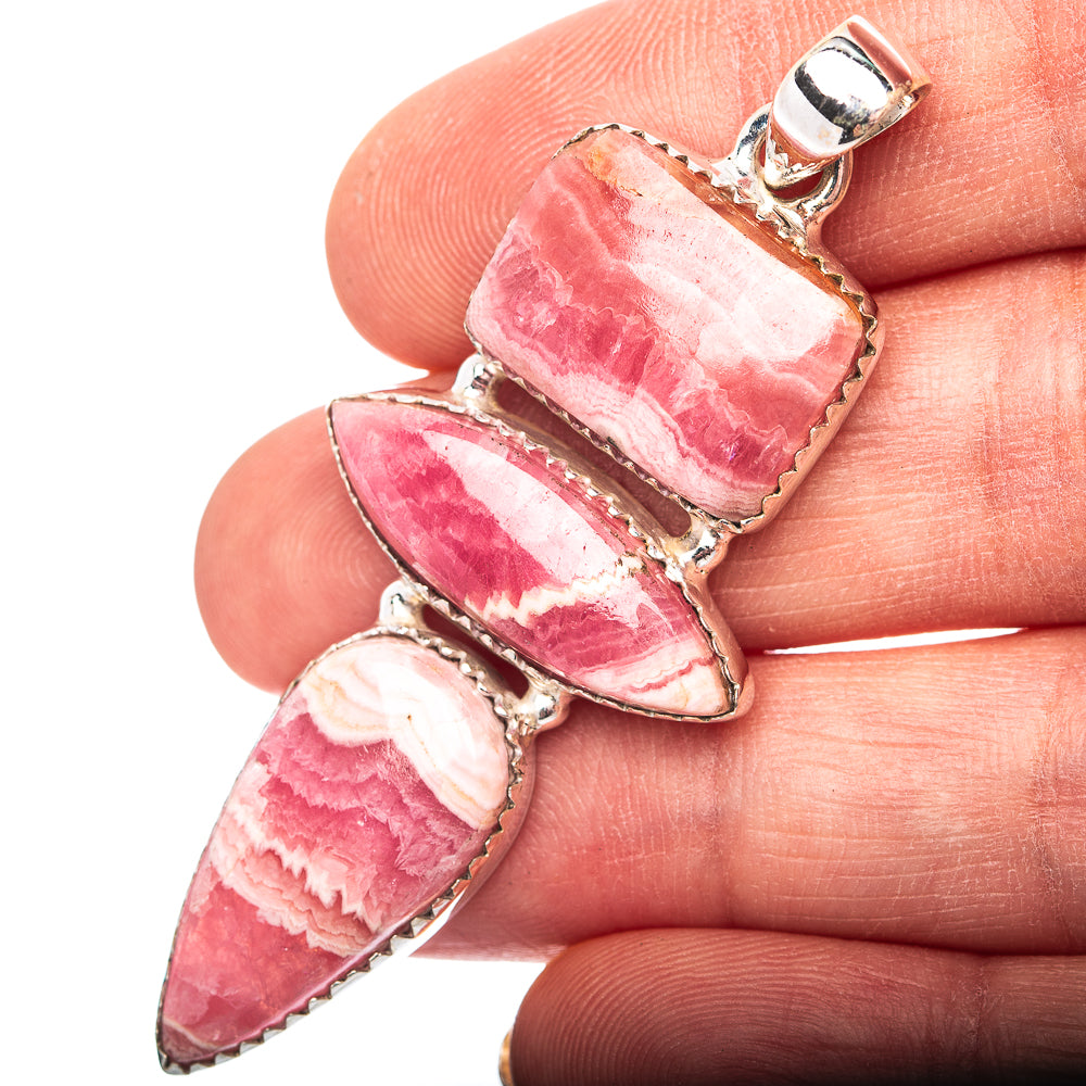Premium Rhodochrosite Pendant 2 3/8" (.925 Sterling Silver)