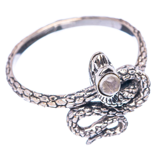 Rainbow Moonstone Snake 925 Sterling Silver Ring Size 7.75 (925 Sterling Silver) R5471