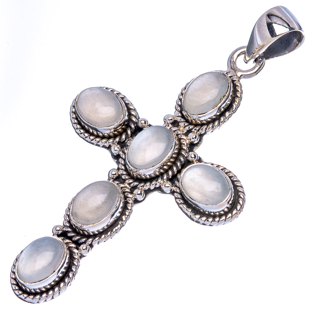 Selenite Cross Pendant 2" (925 Sterling Silver) P43147