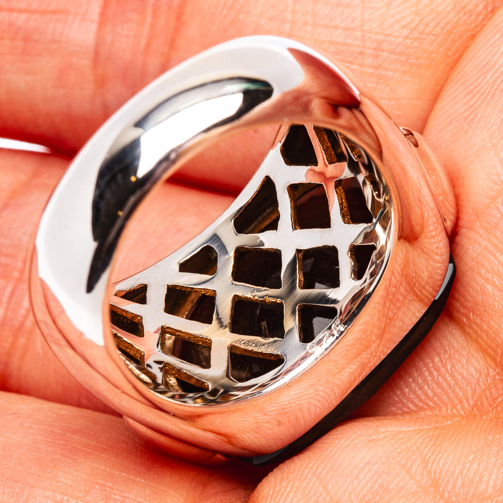 Premium Faceted Smoky Quartz Ring Size 7.25 (.925 Sterling Silver)