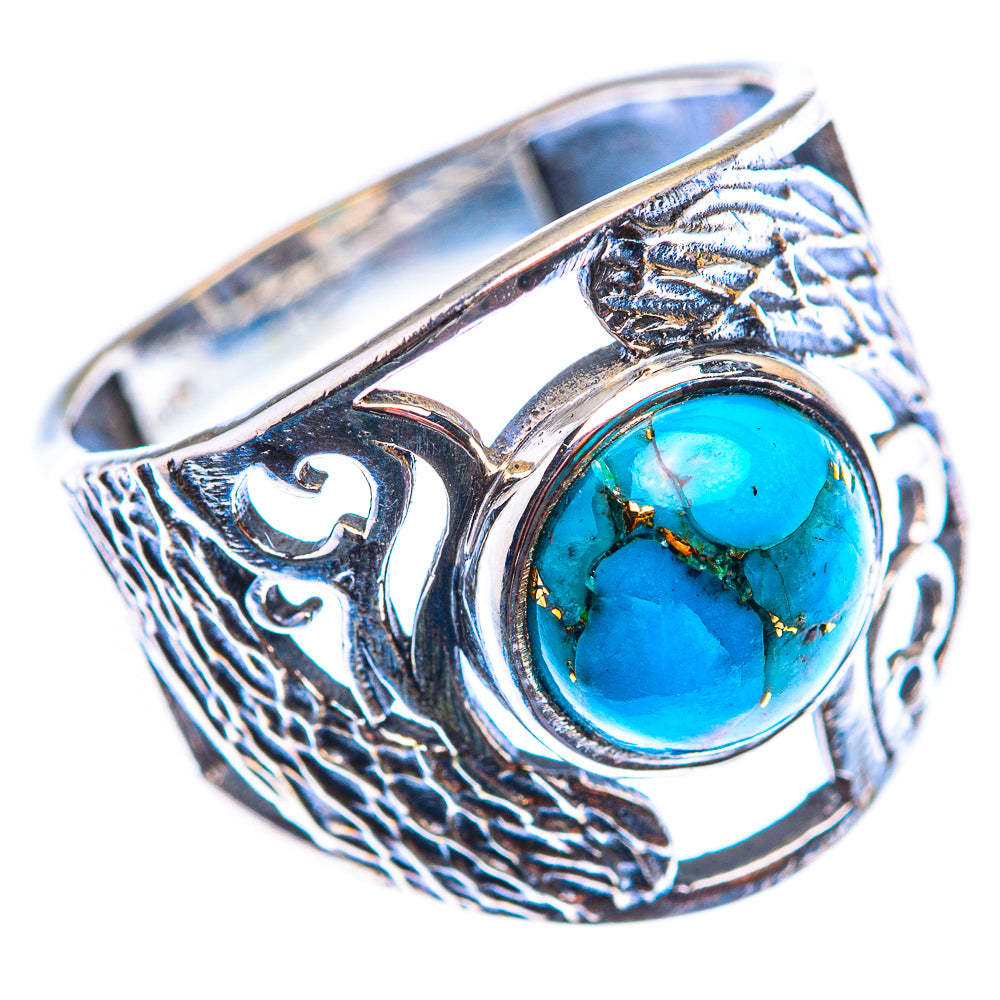 Blue Copper Composite Turquoise Ring Size 8 (925 Sterling Silver) RING140170
