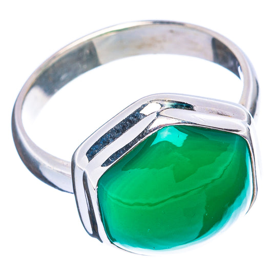 Green Onyx Ring Size 6.75 (925 Sterling Silver) R4870