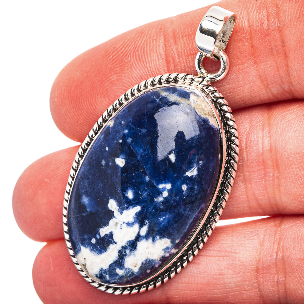 Sodalite Pendant 1 7/8" (.925 Sterling Silver)