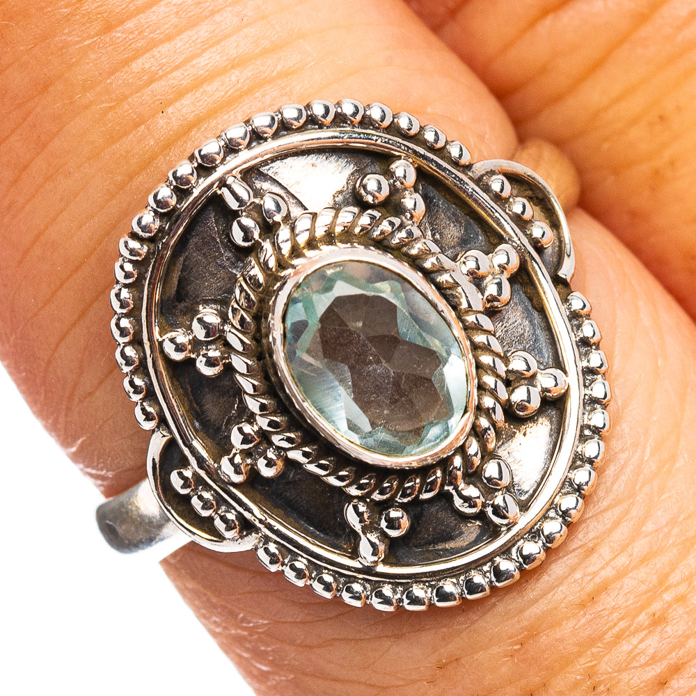 Blue Topaz Ring Size 7.75 (.925 Sterling Silver)