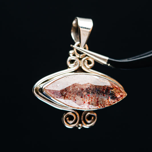 Premium Faceted Lepidocrocite Pendant 1 1/4" (.925 Sterling Silver)