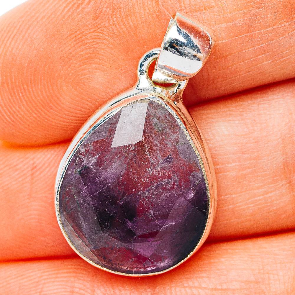 Chevron Amethyst Pendant 1 1/8" (.925 Sterling Silver)