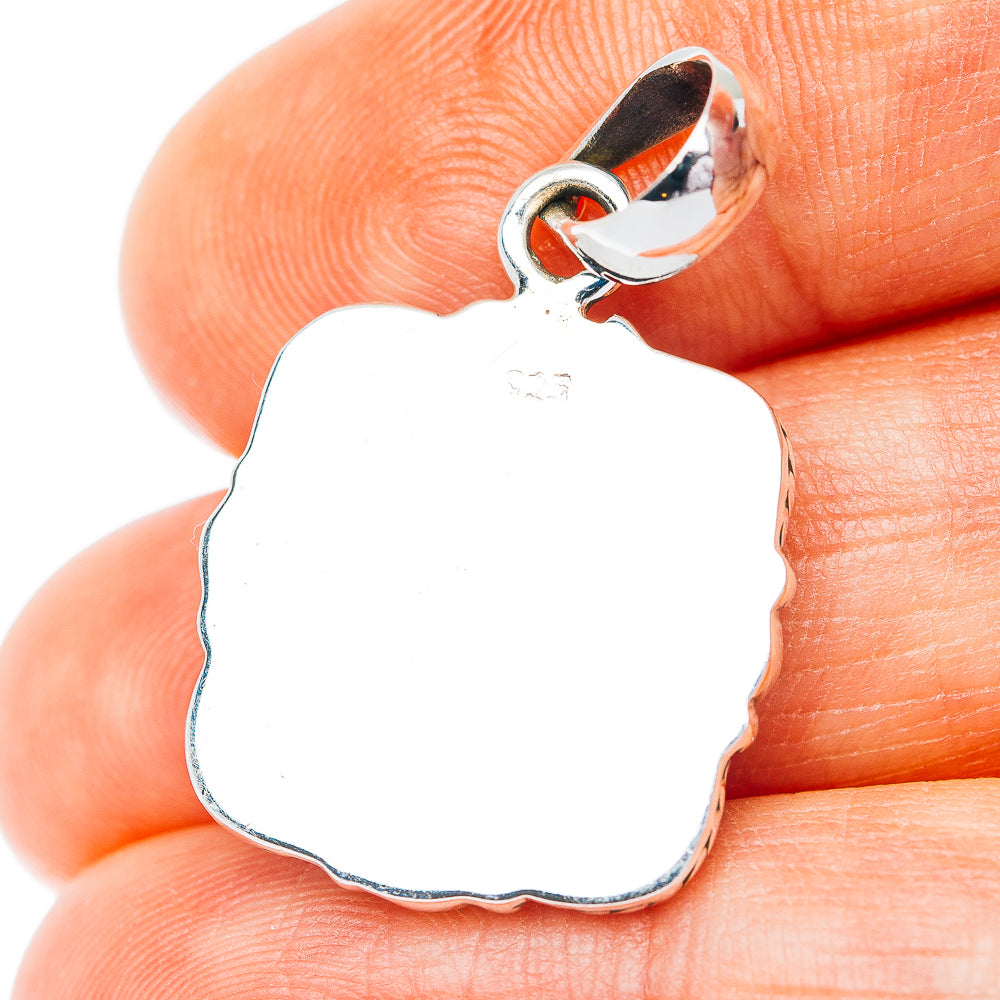 Southwestern Style Kingman Turquoise Pendant 1 1/4" (.925 Sterling Silver)