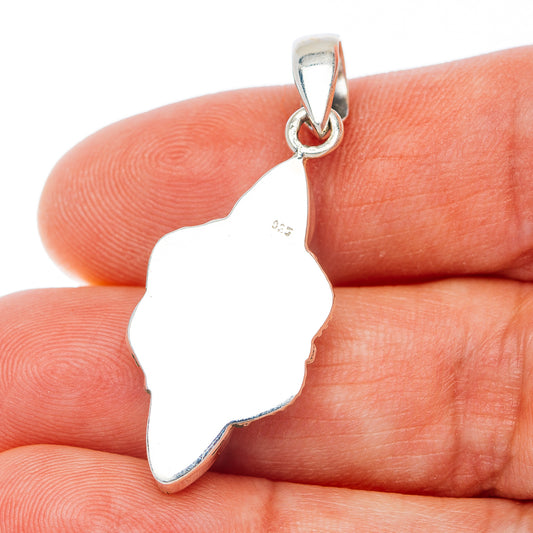 Rainbow Moonstone Pendant 1 7/8" (.925 Sterling Silver)