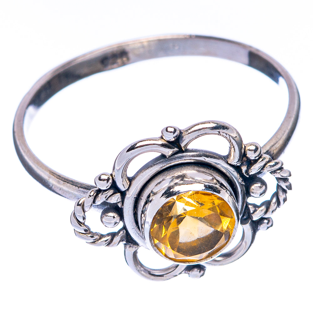 Faceted Citrine Dainty Ring Size 8 (925 Sterling Silver) R145032